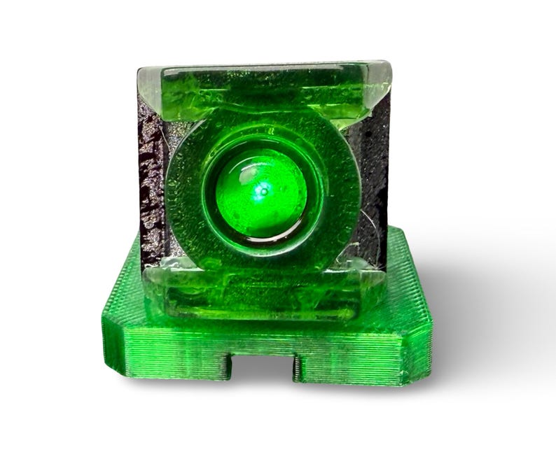 Light up Guy G. Lantern Ring – Inspired by the New Super Hero Movie – Comics Replica Cosplay Prop - Emerald Power Ring With Stand