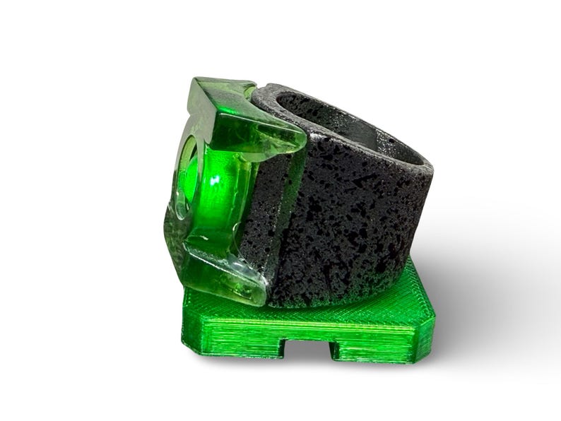 Light up Guy G. Lantern Ring – Inspired by the New Super Hero Movie – Comics Replica Cosplay Prop - Emerald Power Ring With Stand